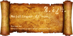 Neidlinger Áron névjegykártya